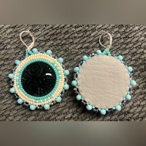 Turquoise beaded dangle earrings